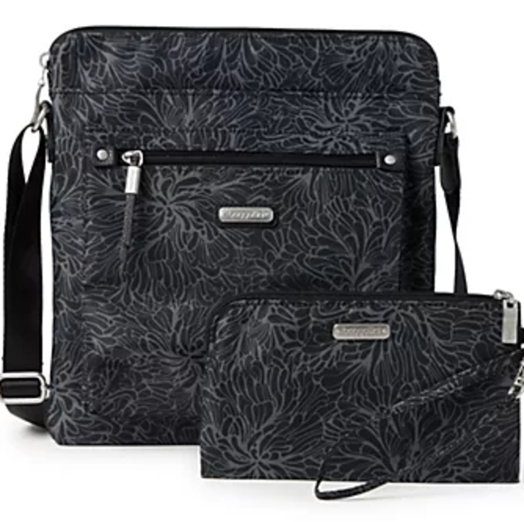 Vera Bradley Black Patterned Messenger Bag Set - Picture 1 of 5